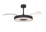 Coin Fan M 49cm 40W LED Dimmable Ceiling With Built-In 30W DC Fan, 3000-5000K Remote, APP, Alexa&Google Voice Control, 6400lm, Black