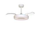 Coin Fan Mini Smart 40cm 36W LED Dimmable Ceiling With Built-In 25W DC Fan, 3000-5000K Remote, APP, Alexa&Google Voice Control, 5710lm, White
