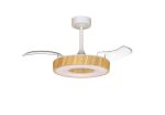 Coin Fan Mini Smart 40cm 36W LED Dimmable Ceiling With Built-In 25W DC Fan, 3000-5000K Remote, APP, Alexa&Google Voice Control, 5710lm, Wood/White