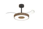 Coin Fan Mini Smart 40cm 36W LED Dimmable Ceiling With Built-In 25W DC Fan, 3000-5000K Remote, APP, Alexa&Google Voice Control, 5710lm, Walnut/Black