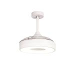 Coin Mini 45W LED Dimmable Ceiling Light With Built-In 25W DC Fan With Single Speed Reverse, Remote&APP Control, White, 5000lm, 5yrs Wty