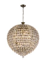Coniston Pendant, 16 Light E14, Antique Brass/Crystal Item Weight: 46kg