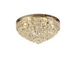 Coniston Flush Ceiling, 6 Light E14, French Gold/Crystal