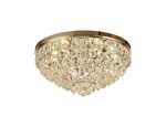 Coniston 60cm Flush Ceiling, 6 Light E14, French Gold/Crystal