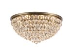 Coniston Flush Ceiling, 12 Light E14, Antique Brass/Crystal Item Weight: 24.3kg