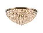 Coniston Flush Ceiling, 15 Light E14, Antique Brass/Crystal Item Weight: 35.4kg