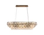 Coniston Linear Pendant, 8 Light E14, Antique Brass/Crystal Item Weight: 15.7kg