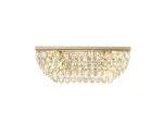 Coniston Linear Flush Ceiling, 5 Light E14, French Gold/Crystal