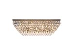 Coniston Linear Flush Ceiling, 11 Light E14, Antique Brass/Crystal Item Weight: 21.8kg