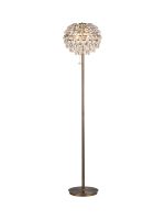 Coniston Floor Lamp, 3 Light E14, Antique Brass/Crystal