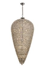 Coniston Tall Acorn Pendant, 30 Light E14, Polished Chrome/Crystal, Item Weight: 84.10kg