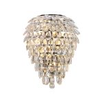 Coniston Tall Wall Lamp, 4 Light E14, Polished Chrome/Crystal