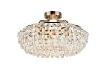 Coniston 48cm Semi Flush Ring Ceiling, 4 Light E14, Antique Brass/Crystal