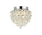 Coniston IP 25cm Ceiling, 3 Light G9, IP44, Polished Chrome/Crystal