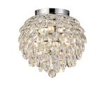 Coniston IP 35cm Ceiling, 5 Light G9, IP44, Polished Chrome/Crystal