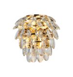 Coniston IP Wall Lamp, 2 Light G9, IP44, French Gold/Crystal