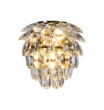 Coniston IP Wall Lamp, 2 Light G9, IP44, Antique Brass/Crystal