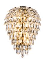 Coniston IP Tall Wall Lamp, 6 Light G9, IP44, Antique Brass/Crystal