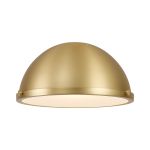 Peninaro Round 31cm Satin Gold Metal Shade (A), With Frosted Glass Diffuser And Trim