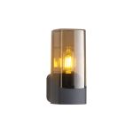 Ria Wall Lamp 1 x E27, IP44, Grey/Smoke, 2yrs Warranty