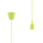 Dreifa 1.5m Single Pendant, 1 x E27, Green, 9cm Plastic Base and Silicon Lampholder Cover