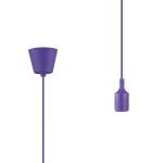 Dreifa 1.5m Single Pendant, 1 x E27, Purple, 9cm Plastic Base and Silicon Lampholder Cover