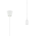 Dreifa 1.5m Single Pendant, 1 x E27, White, 9cm Plastic Base and Silicon Lampholder Cover