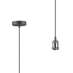 Dreifa 1.5m Single Pendant, 1 x E27, Gun Metal/Black Braided Cable (Maximum Load 1.5kg)