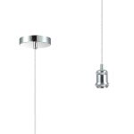 Dreifa 1.5m Single Pendant, 1 x E27, Polished Chrome/Clear Twisted Cable (Maximum Load 1.5kg)