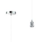 Dreifa 1.5m Single Pendant, 1 x E27, Polished Chrome/White Braided Cable (Maximum Load 1.5kg)