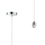 Dreifa 1.5m Single Pendant, 1 x E27, Polished Chrome/Clear Cable (Maximum Load 1.5kg)