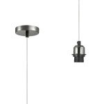 Dreifa 1.5m Single Pendant, 1 x E27, Black Chrome/Clear Cable (Maximum Load 1.5kg)