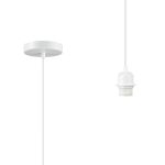 Dreifa 1.5m Single Pendant, 1 x E27, White/White Cable (Maximum Load 1.5kg)