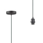 Dreifa 1.5m Single Pendant, 1 x E27, Black/Black Cable (Maximum Load 1.5kg)