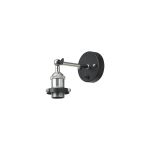 Dreifa Switched Wall Light, 1 x E27, Black/Polished Chrome