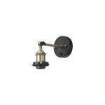 Dreifa Switched Wall Light, 1 x E27, Black/Antique Brass