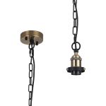Dreifa Curved Single Pendant (FRAME ONLY), 1 x E27, Antique Brass/Black (Maximum Load 5kg)