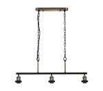 Dreifa Curved Linear Pendant (FRAME ONLY), 3 x E27, Antique Brass/Black