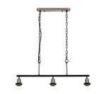 Dreifa Curved Linear Pendant (FRAME ONLY), 3 x E27, Satin Nickel/Black