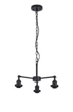 Dreifa Curved Round Pendant (FRAME ONLY), 3 x E27, Satin Black