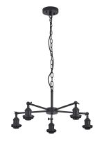 Dreifa Curved Round Pendant (FRAME ONLY), 5 x E27, Satin Black