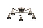 Dreifa Curved Round Ceiling (FRAME ONLY), 5 x E27, Satin Nickel/Black