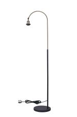 Dreifa Curved Over Arm Floor Lamp Without Shade, 1 x E27, Antique Brass/Black