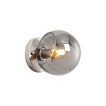 Eldia Wall/Ceiling Light With Double Cut Glass, 1 x E14, Satin Nickel/Smoke