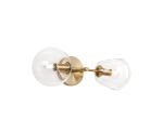 Eldia Wall/Ceiling Light With Double Cut Glass, 2 x E14, Antique Gold/Clear
