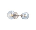 Eldia Wall Lamp With Double Cut Glass, 2 x E14, Satin Nickel/Blue