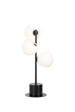 Eldia Table Lamp With Double Cut Glass, 3 x E14, Satin Black/Opal