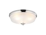 Arvo 43.8cm 3 Light E27 Flush Ceiling Light, Polished Nickel/Frosted Glass