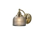 Arvo Switched Wall Light, 1 Light E27 Antique Brass/Smoke Glass
