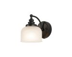 Arvo Switched Wall Light, 1 Light E27 Satin Black/Frosted Glass